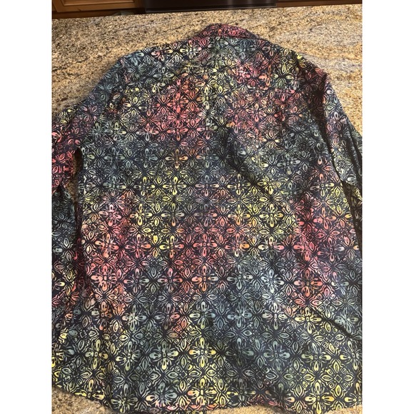 Pete‎ Huntington Bali Hawaiian Floral Shirt 2XL Long Sleeve Colorful Vacation - Picture 10 of 12